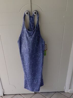 Title Nine Purple/Blue Speckled Racerback Tank Dress-size L